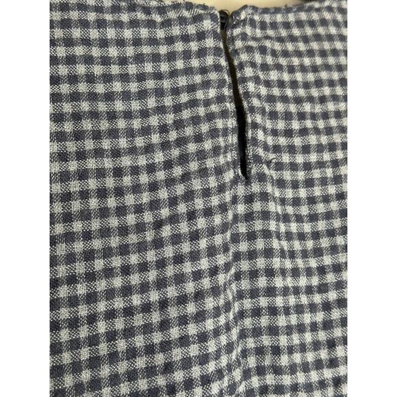 Zara Gingham Long Sleeve Grey Black Gingham Print Ruffle Hi Lo Blouse Size XS - Picture 4 of 6